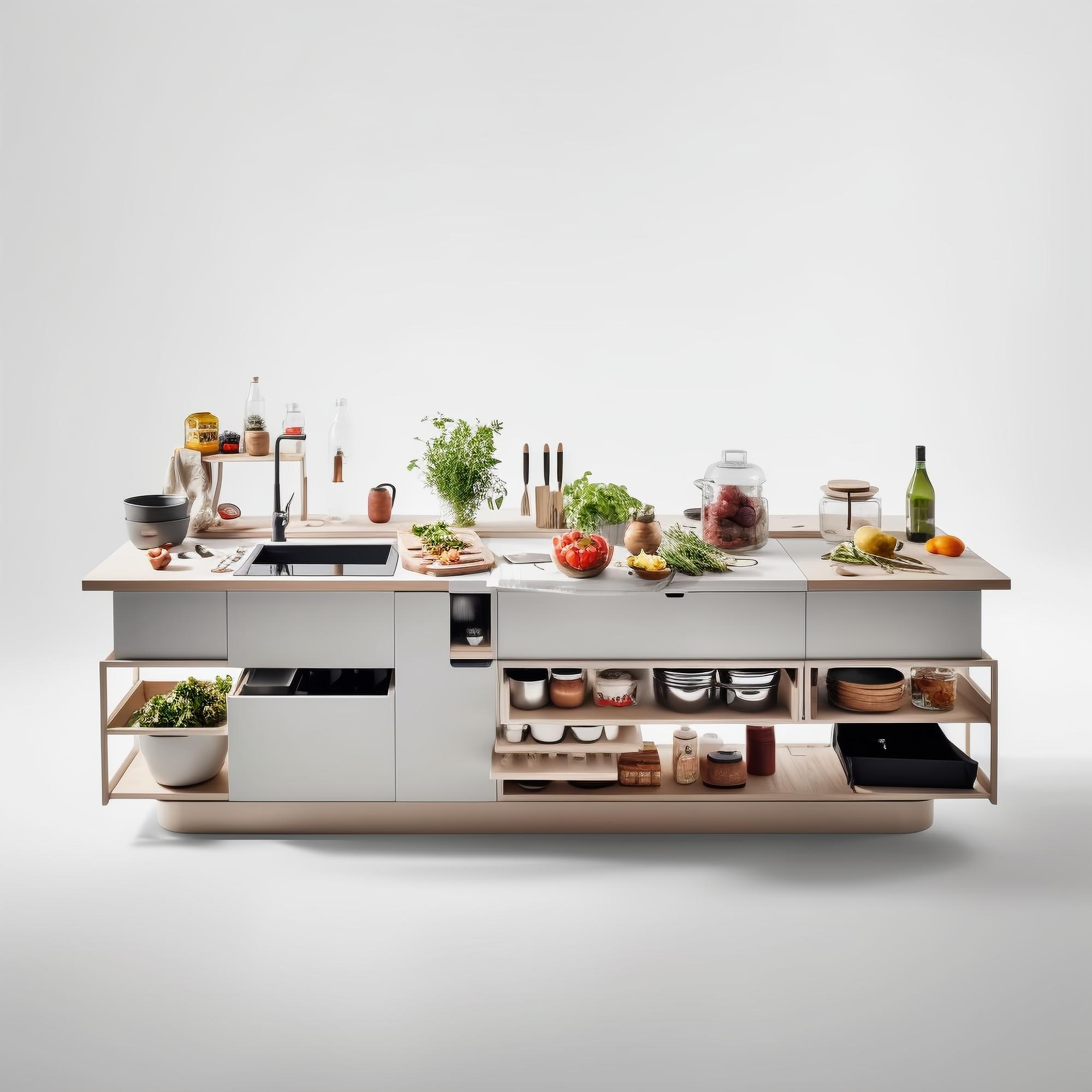 Workshop studio interior with cooking stations